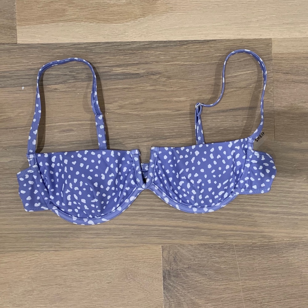 BRAND NEW purple & white polka dot bikini top!